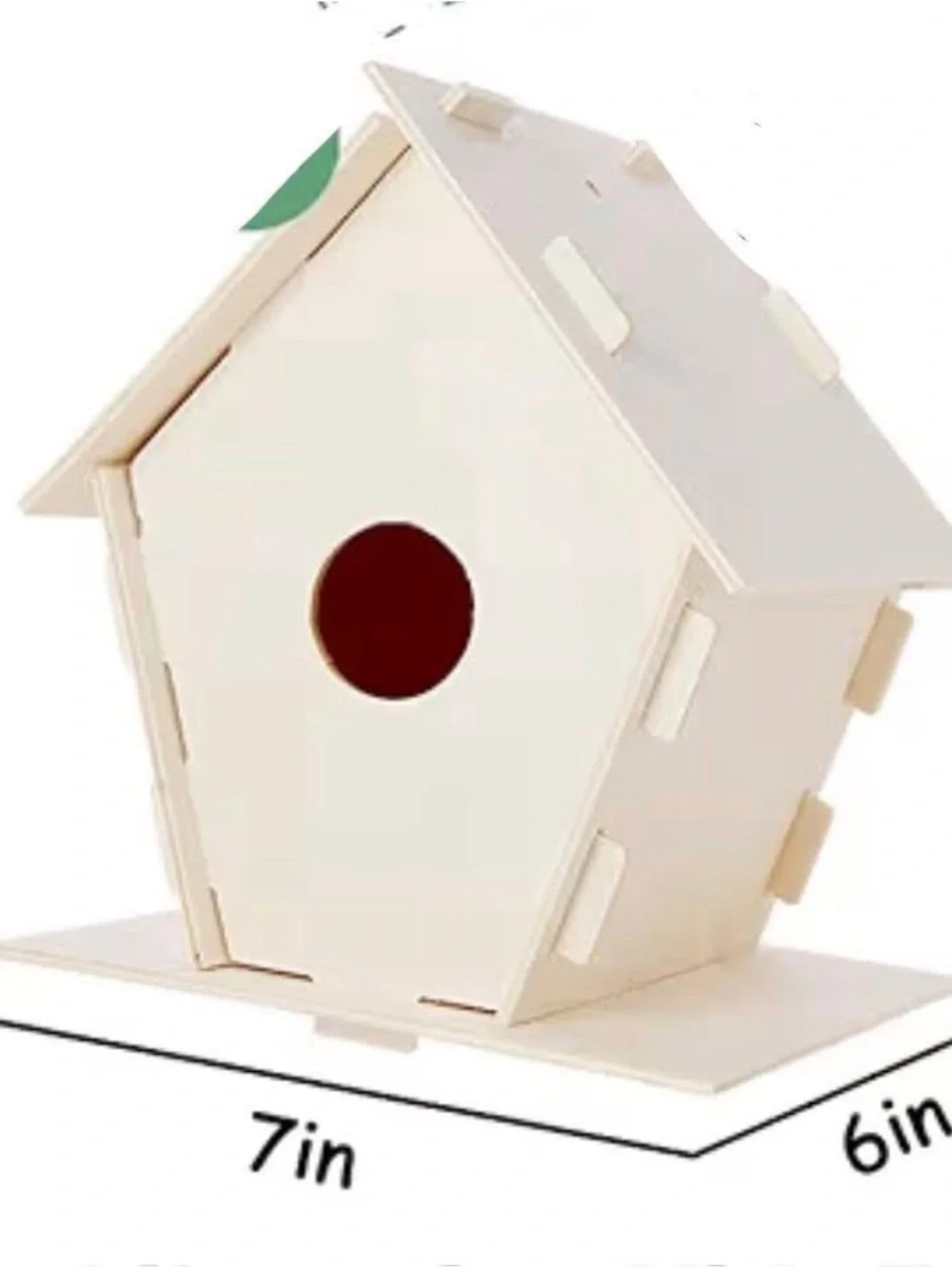6 Sets DIY Wooden Birdhouse Craft Kit with Paints and‎ Stickers - Natural